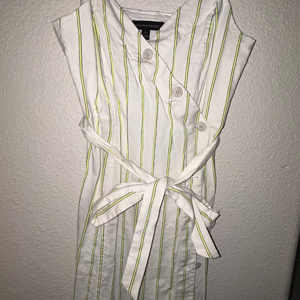 Banana Republic White Striped Dress